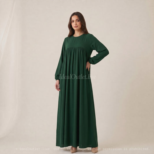 Comfort and Flowing Elegance, Long Dress in Jazz Fabric, Modest Fashion, One Size 38-44, RO2326JAZZ