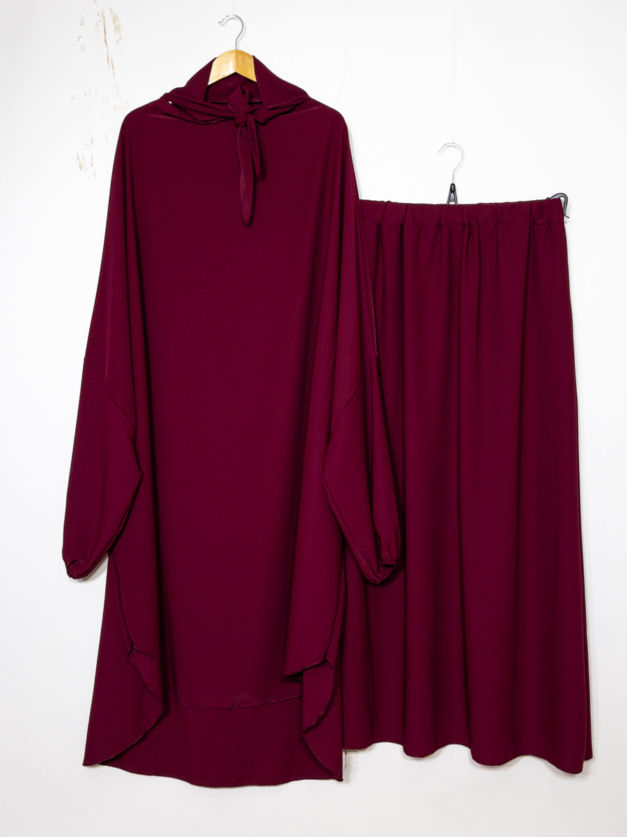 Jilbeb 2-Piece Set in Medina Silk REF: En2310pk - This Lovely Set Includes a Jilbeb and a Skirt, Flowing and Elegant