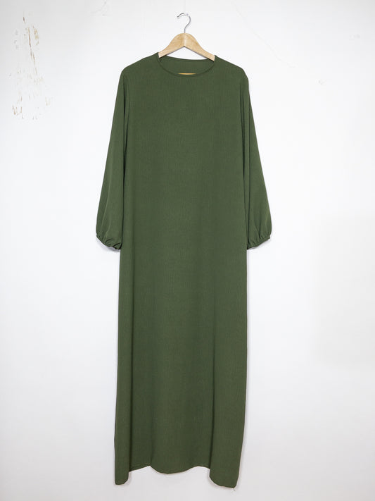 Robe abaya réf RoL2370jazz - Abaya longue en tissu jazz taille longue pour femme 185cm design fluide avec manches ballon