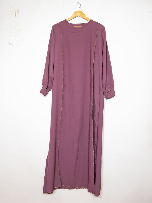 Abaya longue large ref:Ro2337pk en soie de Médine