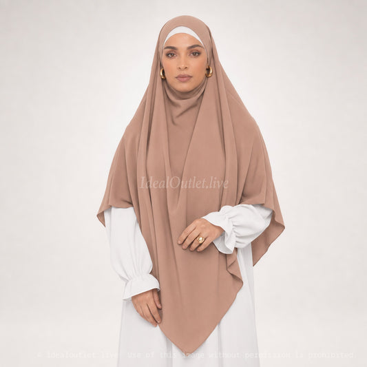 Khimar long ref: Ca2307pk - Khimar Long en Soie de Médine fluide et doux