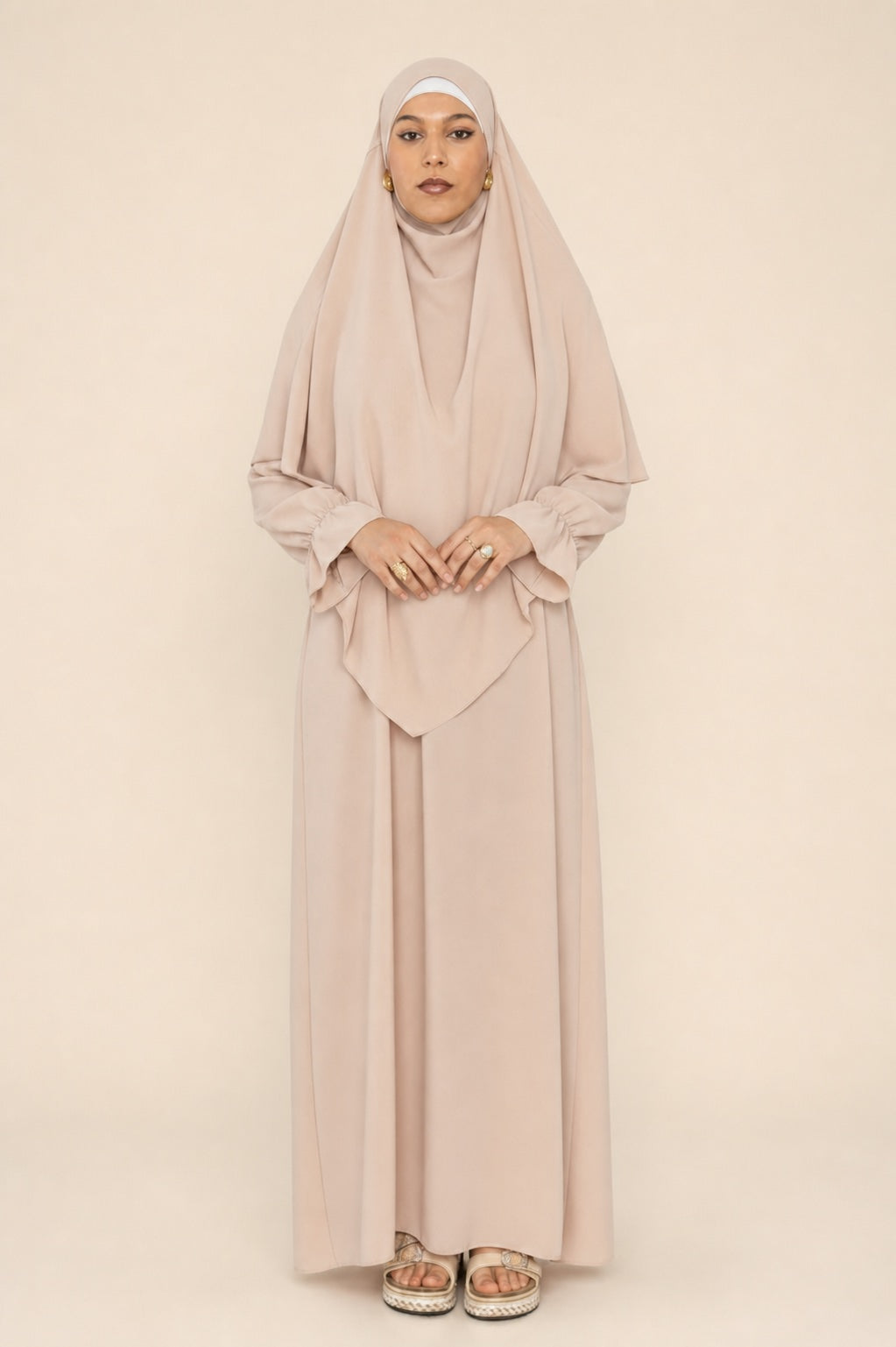 Ensemble beige abaya et khimar 2316+2501JAZZ
