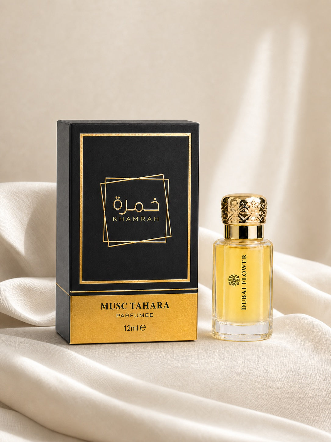 Coffret et flacon Khamrah Musc Tahara 12 ml