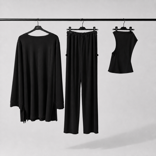 Ensemble burkini 3 pièces 22ENJP noir – vue complète Studio E5