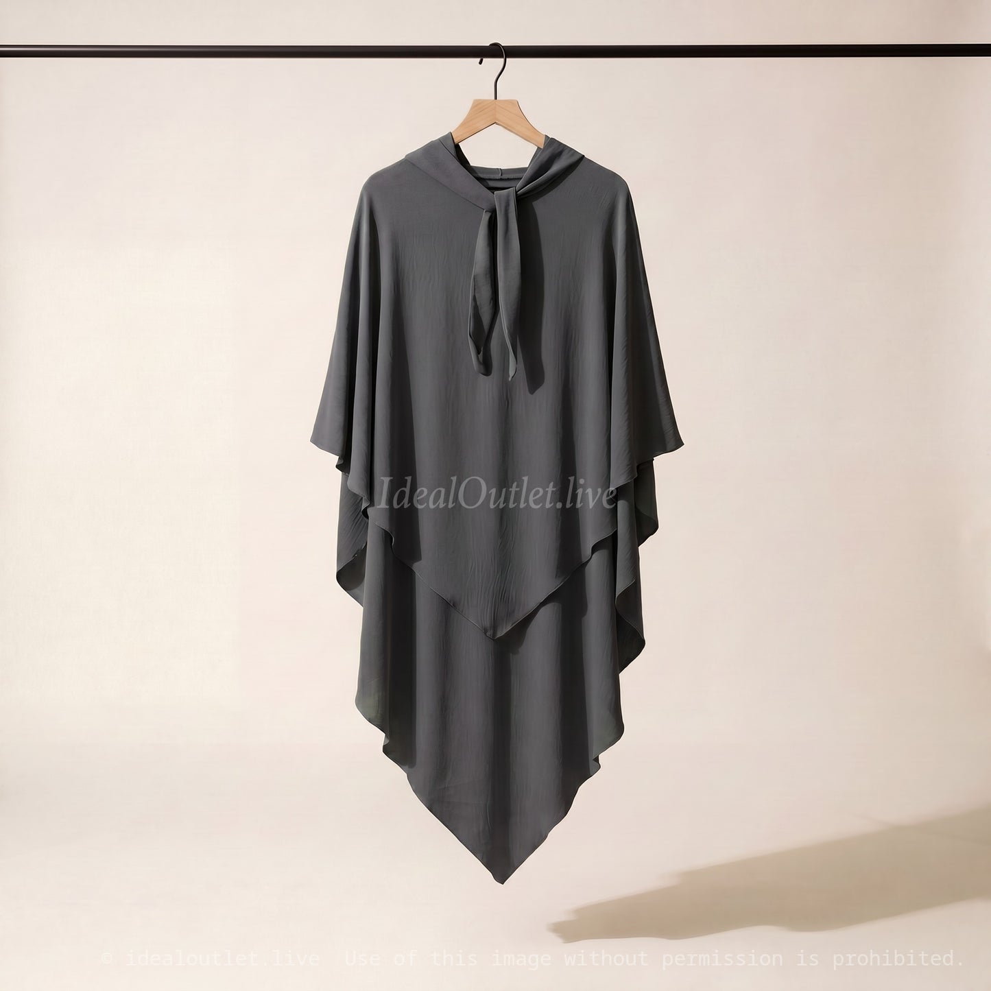 Khimar long en jazz ref: Ca2301jazz - Khimar long et ample en tissu jazz léger et fluide