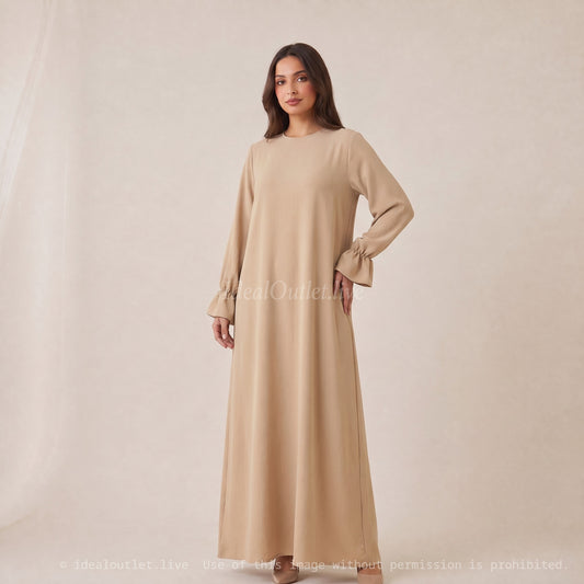 Effortless Elegance, Long Dress with Ruffled Sleeves, Modest Fashion, One Size 38-44, RO2316JAZZ
