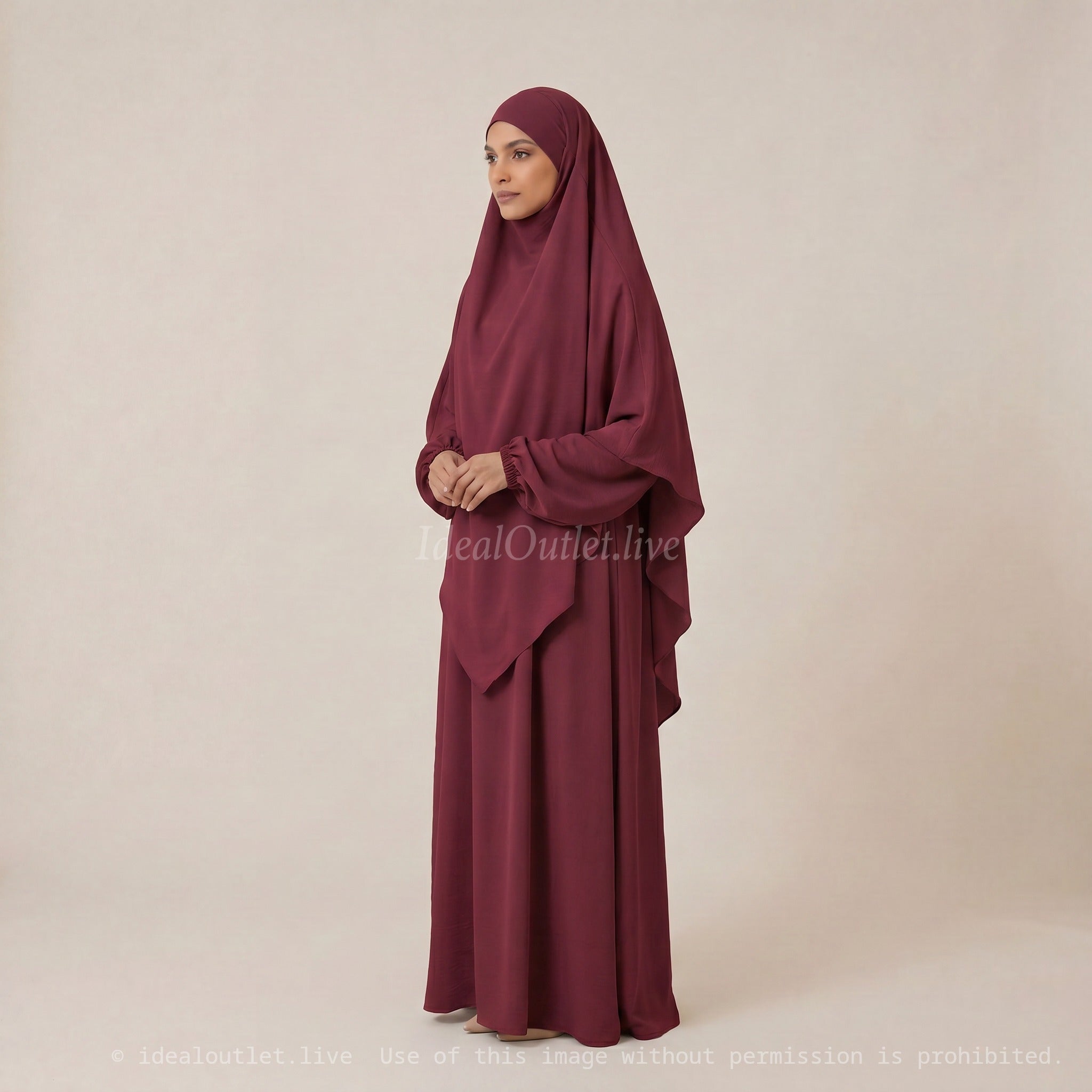 L'Ensemble de prière, Abaya Khimar 2 pièces en Tissu Jazz, Mastour et Pratique