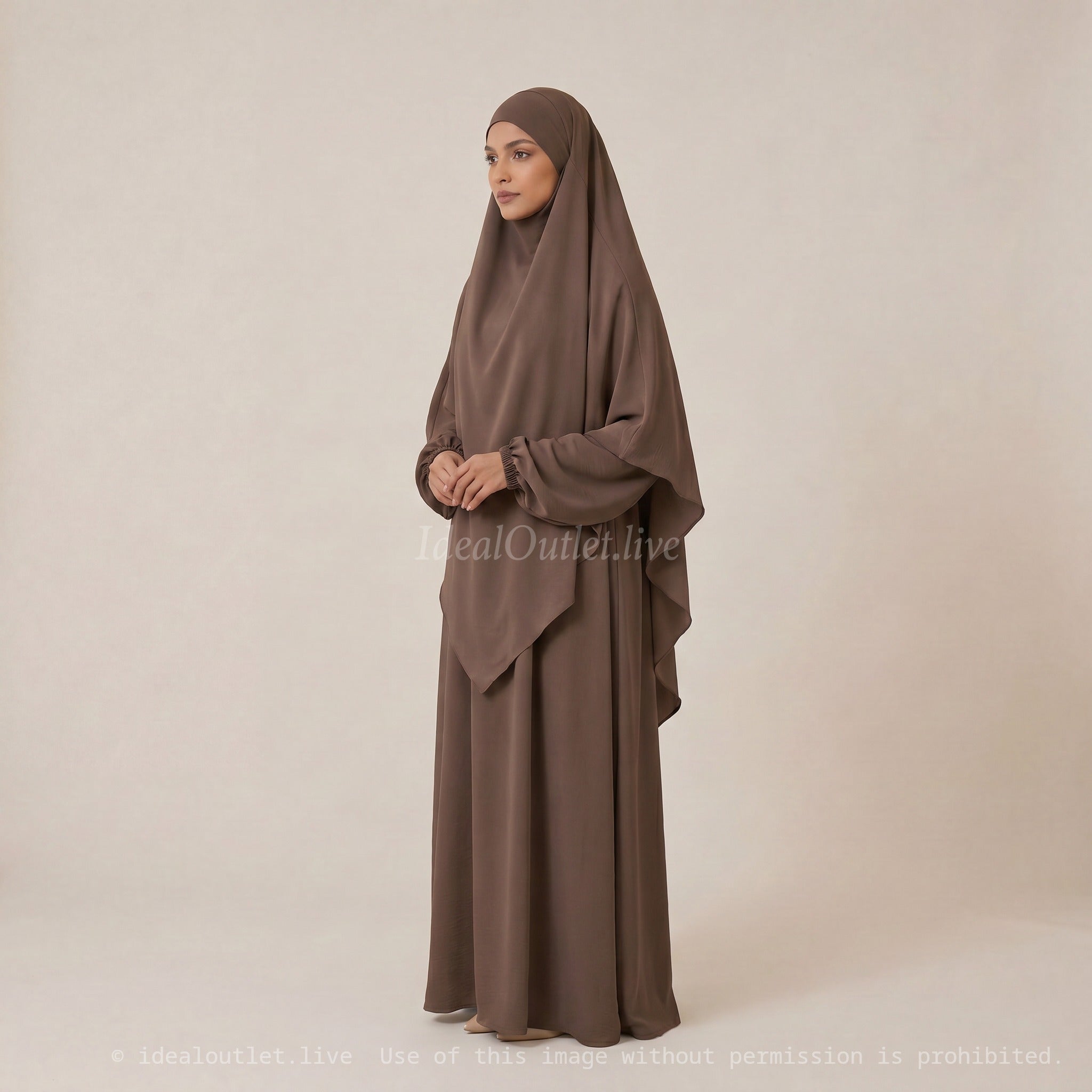 L'Ensemble de prière, Abaya Khimar 2 pièces en Tissu Jazz, Mastour et Pratique