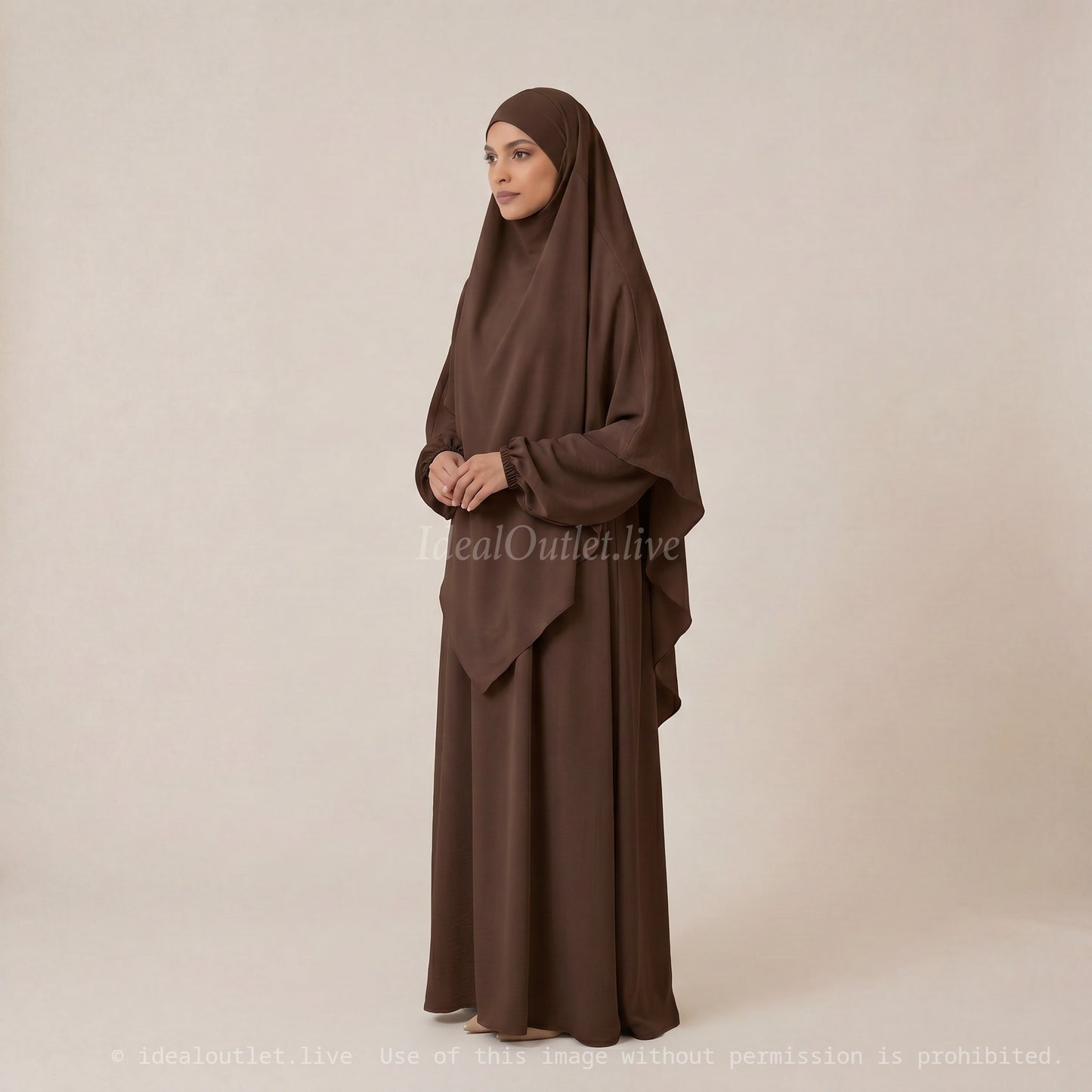 L'Ensemble de prière, Abaya Khimar 2 pièces en Tissu Jazz, Mastour et Pratique, 2326-2501JAZZ