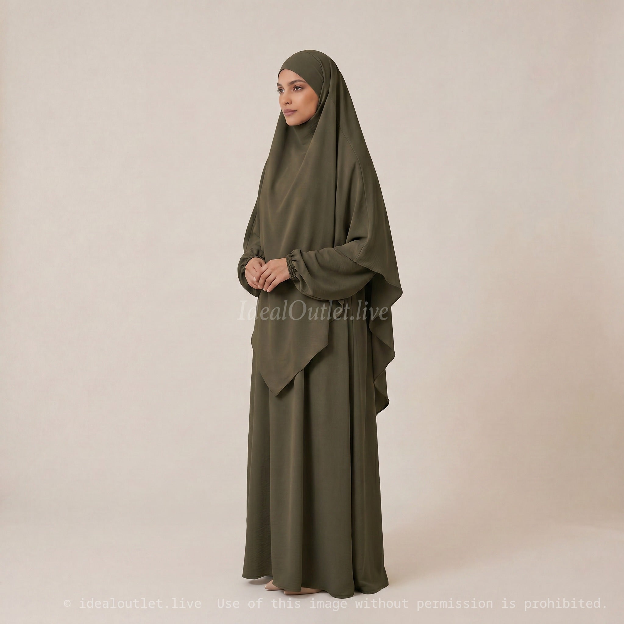 L'Ensemble de prière, Abaya Khimar 2 pièces en Tissu Jazz, Mastour et Pratique