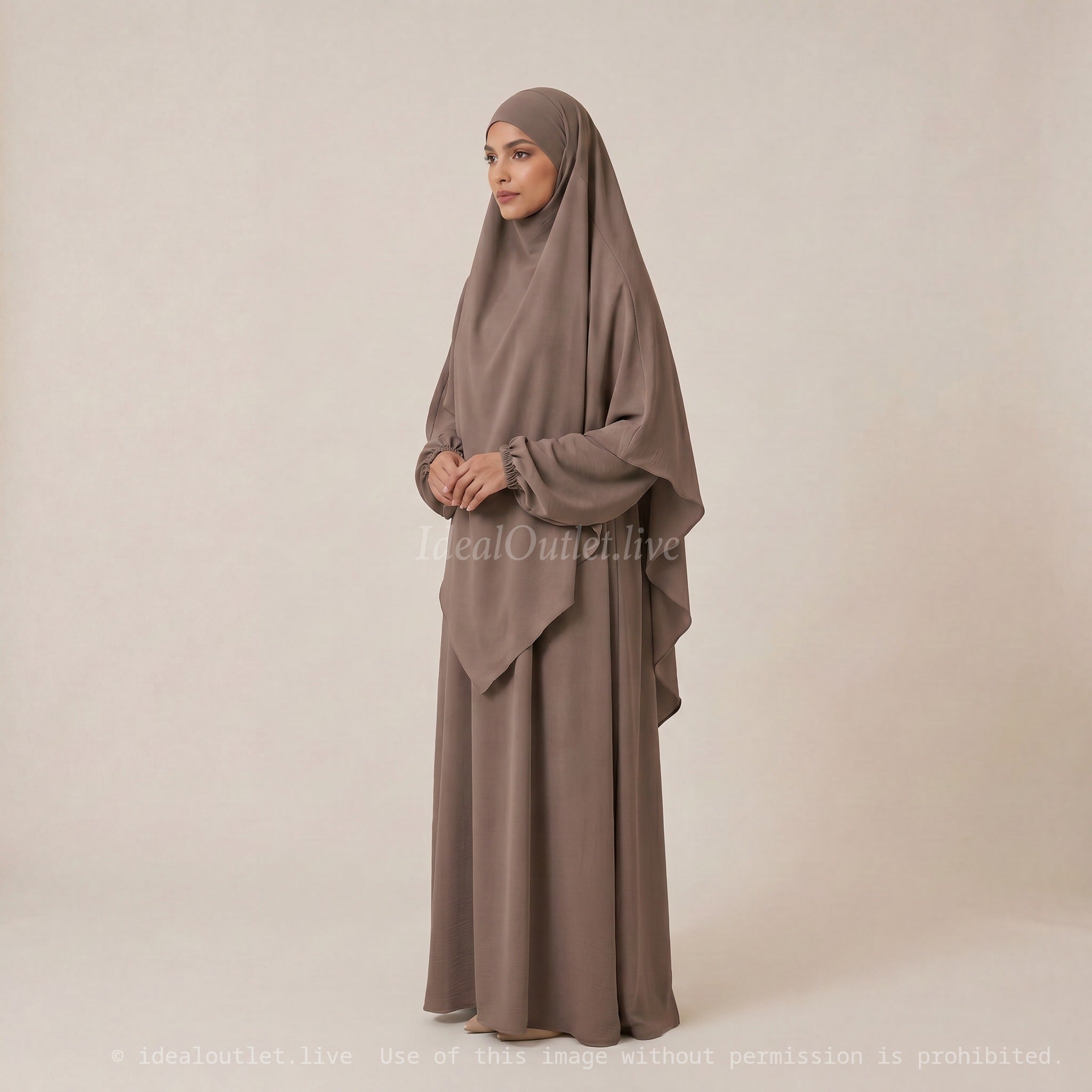 L'Ensemble de prière, Abaya Khimar 2 pièces en Tissu Jazz, Mastour et Pratique
