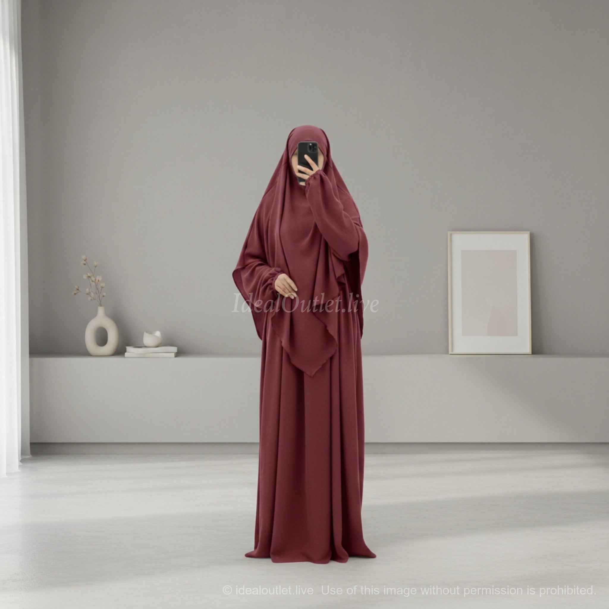 L'Ensemble de prière, Abaya Khimar 2 pièces en Tissu Jazz, Mastour et Pratique