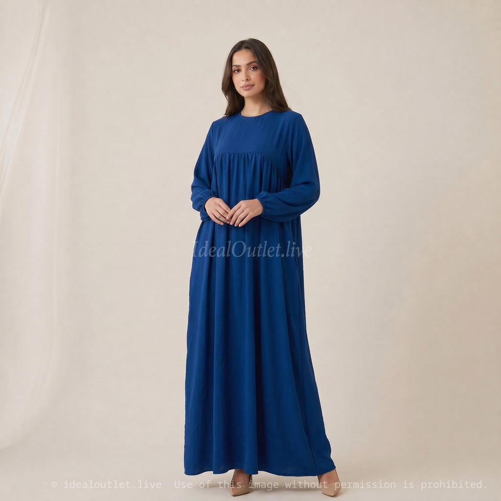 Confort et élégance fluide, Robe longue en tissu jazz, Mode modeste, Taille unique 38-44, RO2326JAZZ