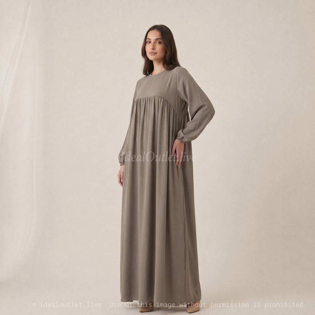 Confort et élégance fluide, Robe longue en tissu jazz, Mode modeste, Taille unique 38-44, RO2326JAZZ