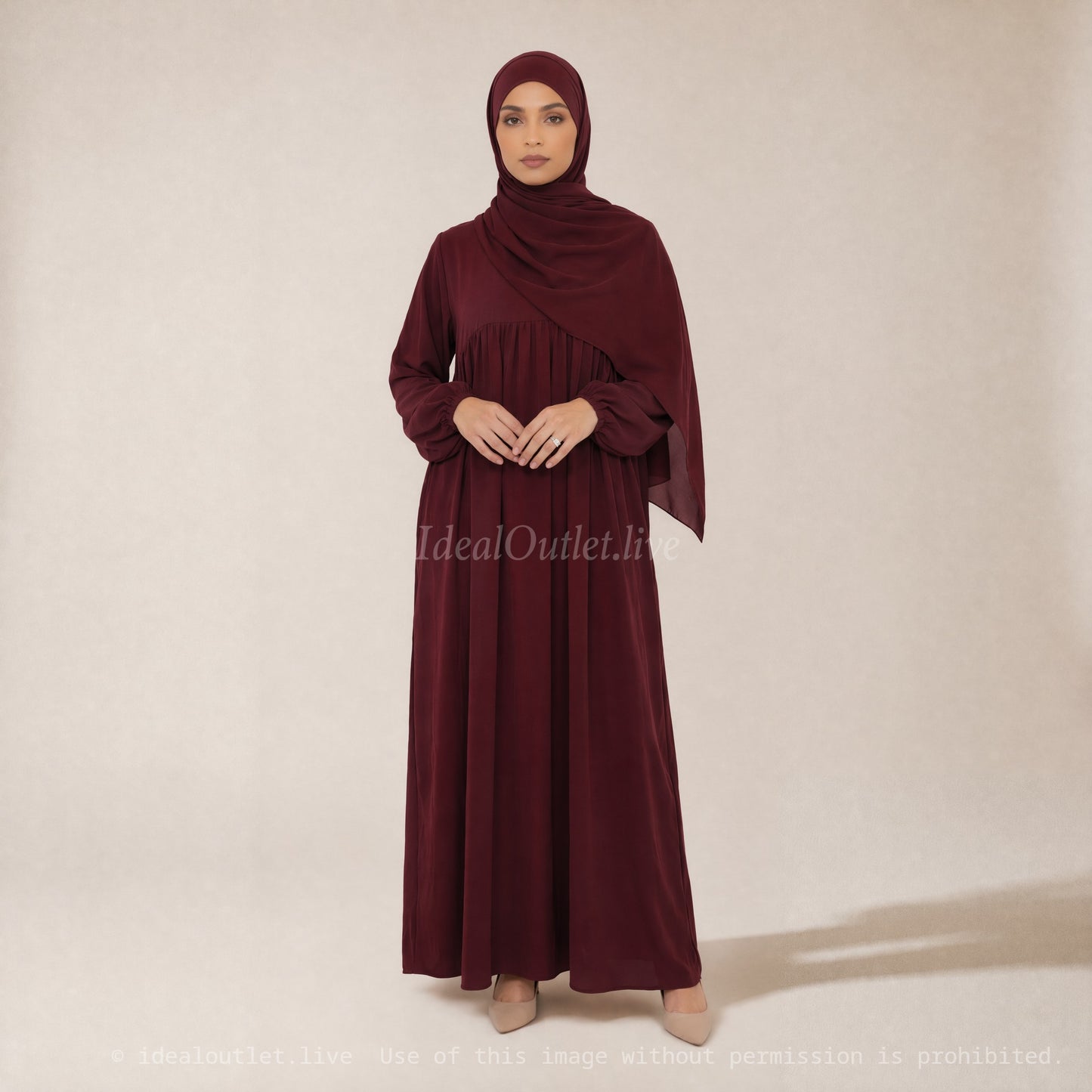 Long Abaya for Women in Medina Silk, Flowing and Soft Fabric, Loose and Elegant Cut, 2326PK
