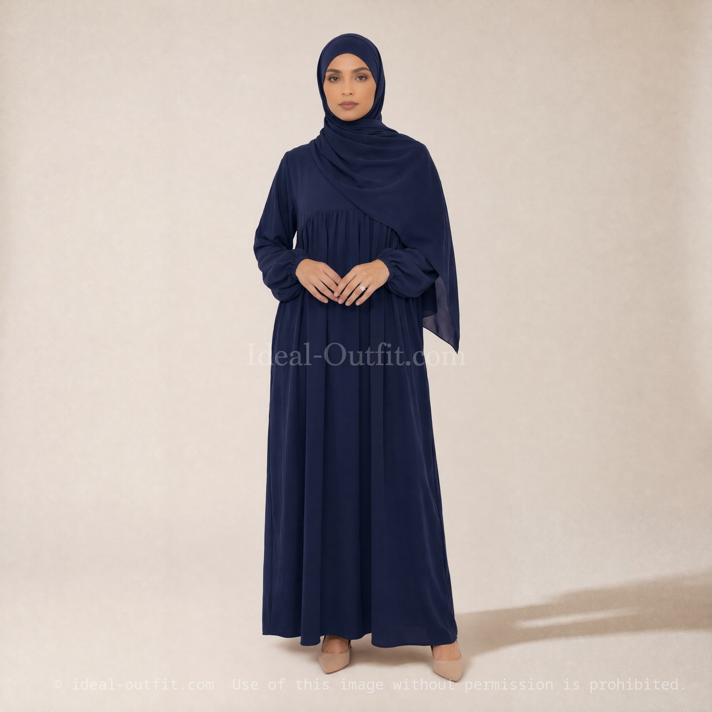 Long Abaya for Women in Medina Silk, Flowing and Soft Fabric, Loose and Elegant Cut, 2326PK