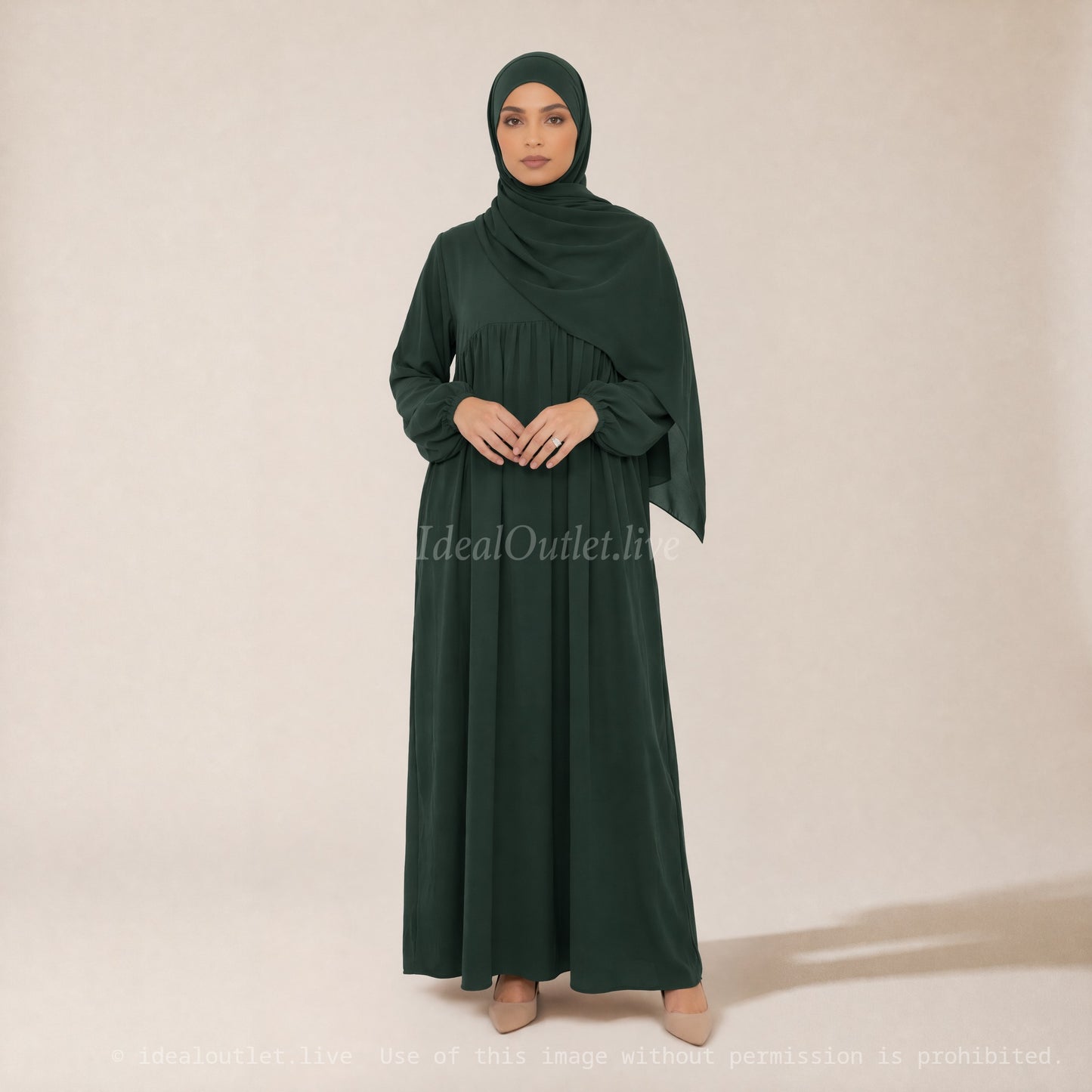 Long Abaya for Women in Medina Silk, Flowing and Soft Fabric, Loose and Elegant Cut, 2326PK