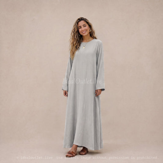 Abaya longue en jazz REF: 2333jazz - Abaya Longue et ample en jazz élégante et confortable