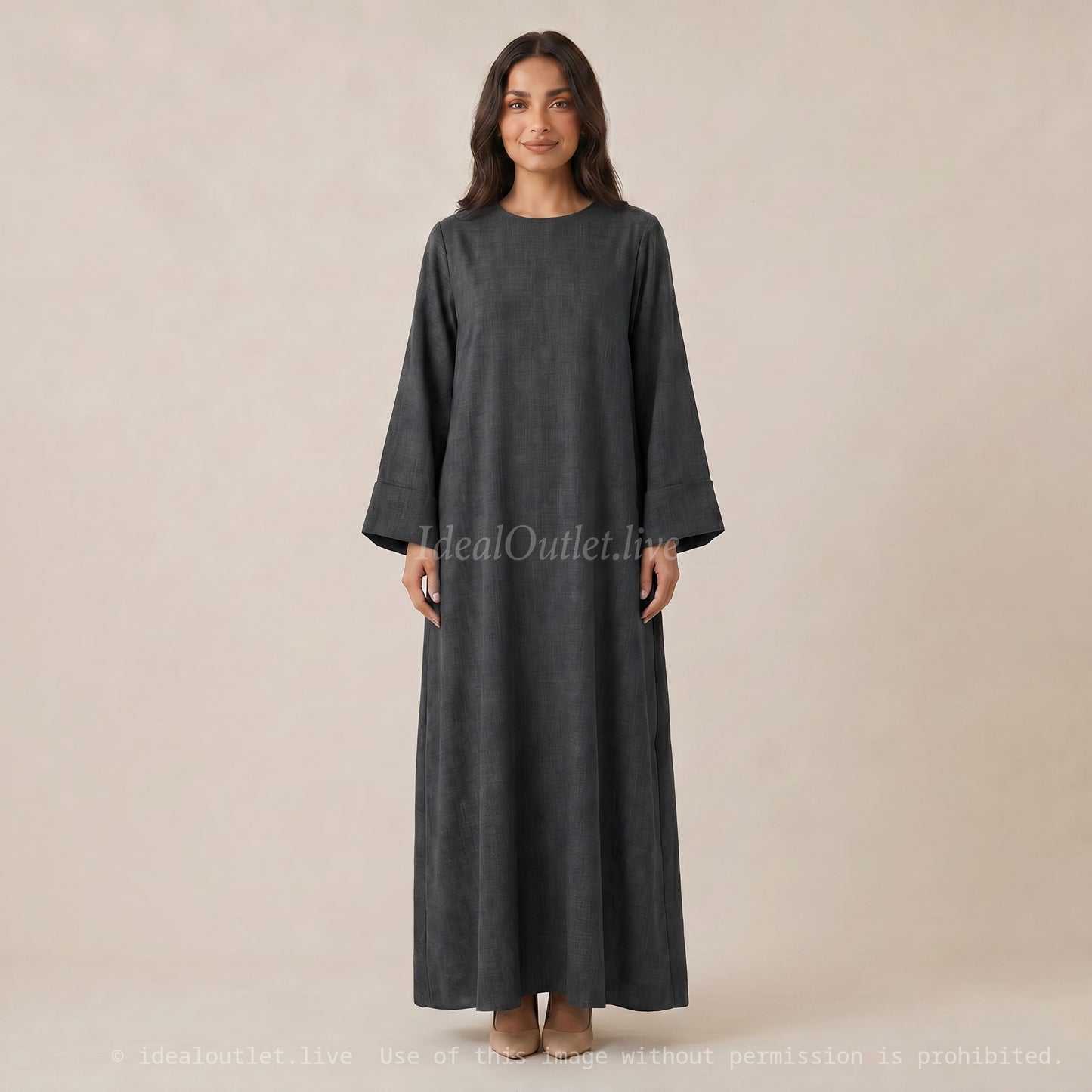 Elegantie en absoluut comfort, Ruimvallende Lange Jurk, Dames Mode, 2352LIN