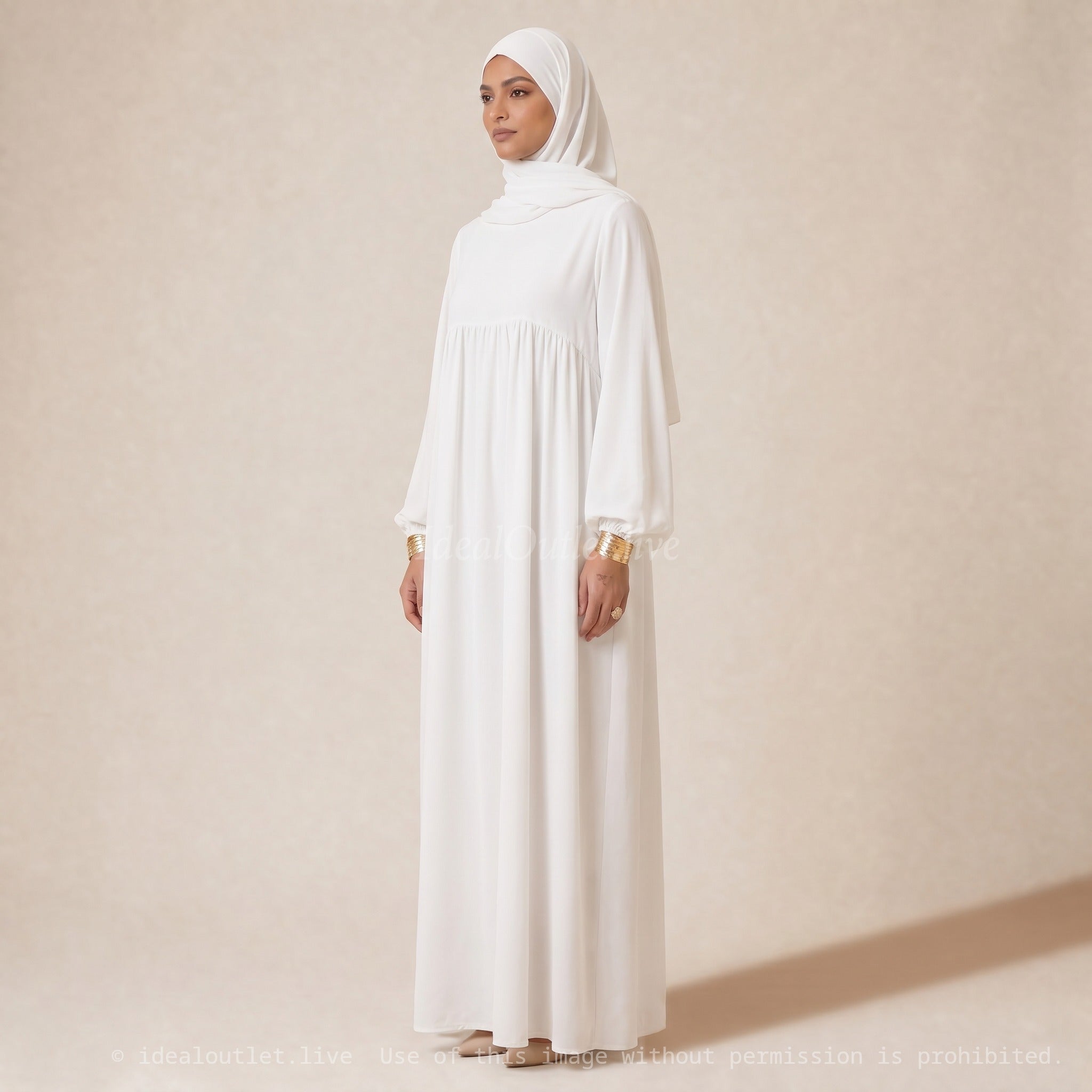 Élégance et pudeur absolues, Ensemble Robe Longue et Hijab, Prêt-à-porter Modest Fashion, RO2379PK