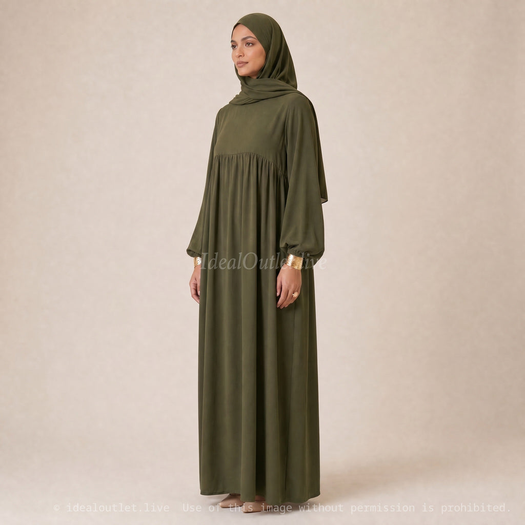 Élégance et pudeur absolues, Ensemble Robe Longue et Hijab, Prêt-à-porter Modest Fashion, RO2379PK