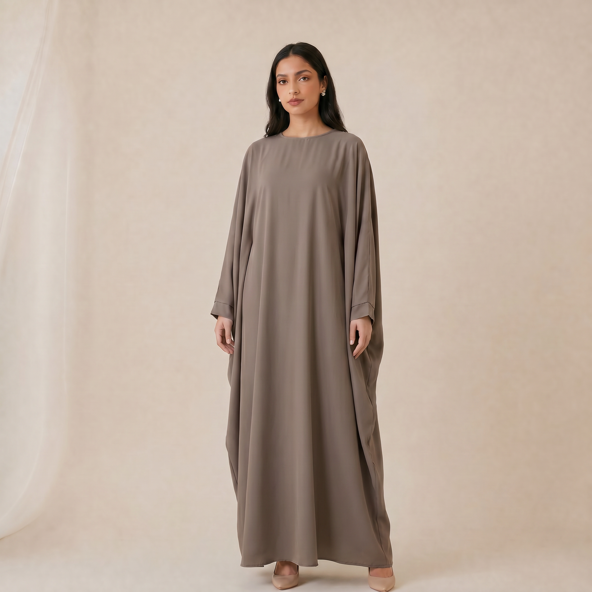 Abaya longue femme REF: Ro2389pk - taille ajustable selon la silhouette - élégante et classe pour vos occasions