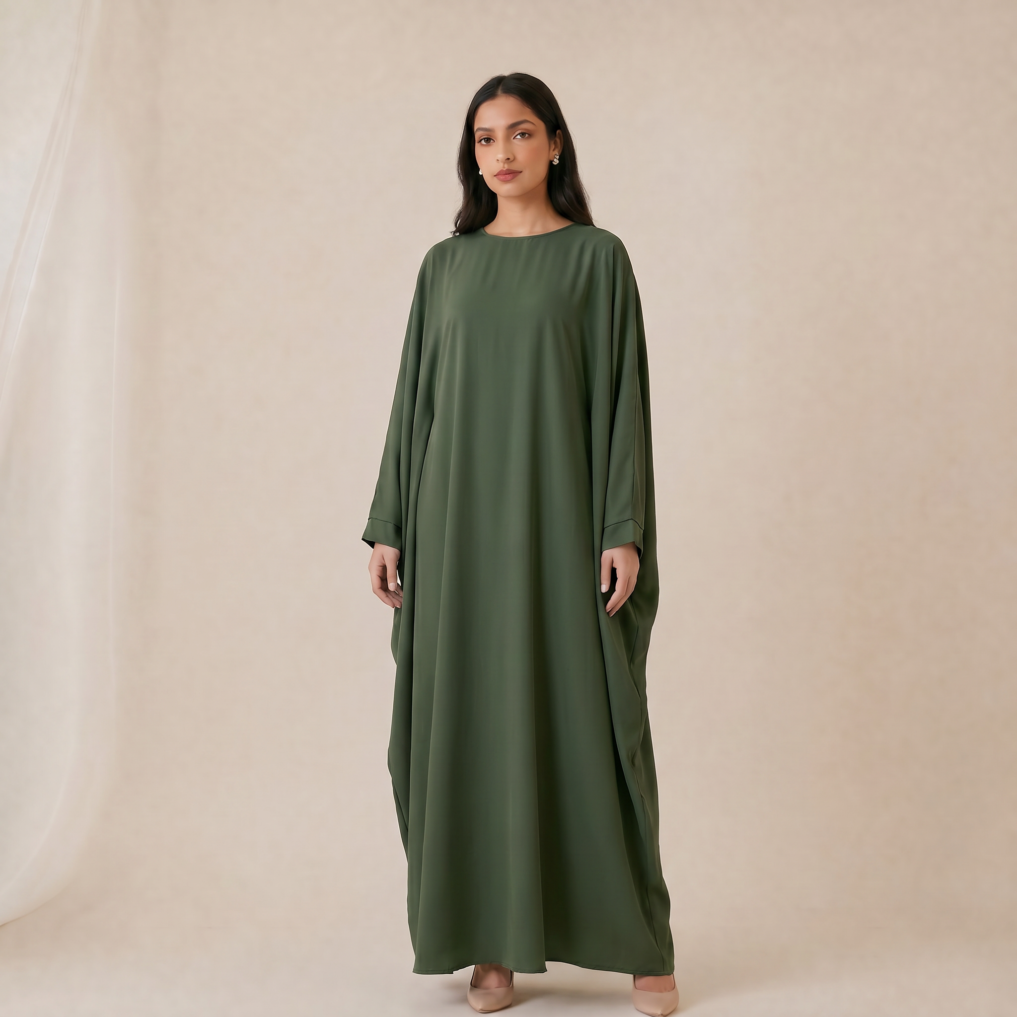 Abaya longue femme REF: Ro2389pk - taille ajustable selon la silhouette - élégante et classe pour vos occasions