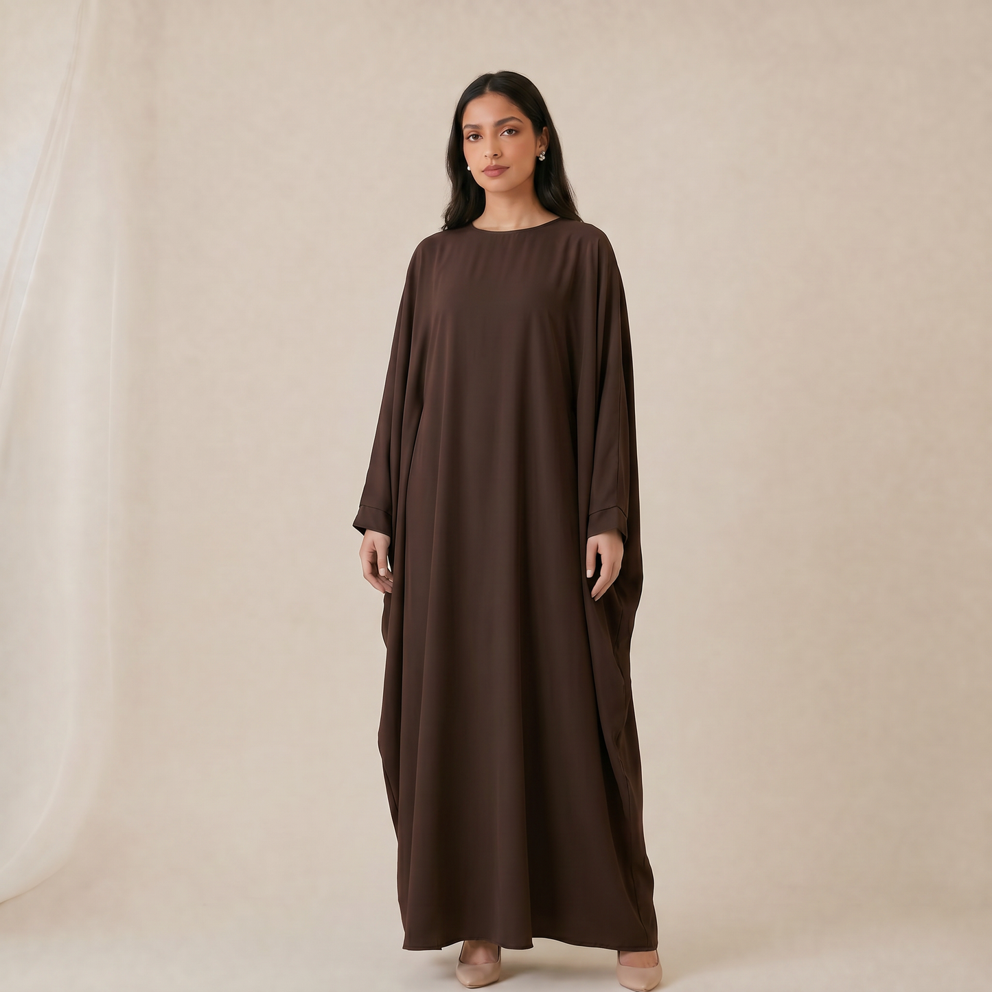 Abaya longue femme REF: Ro2389pk - taille ajustable selon la silhouette - élégante et classe pour vos occasions