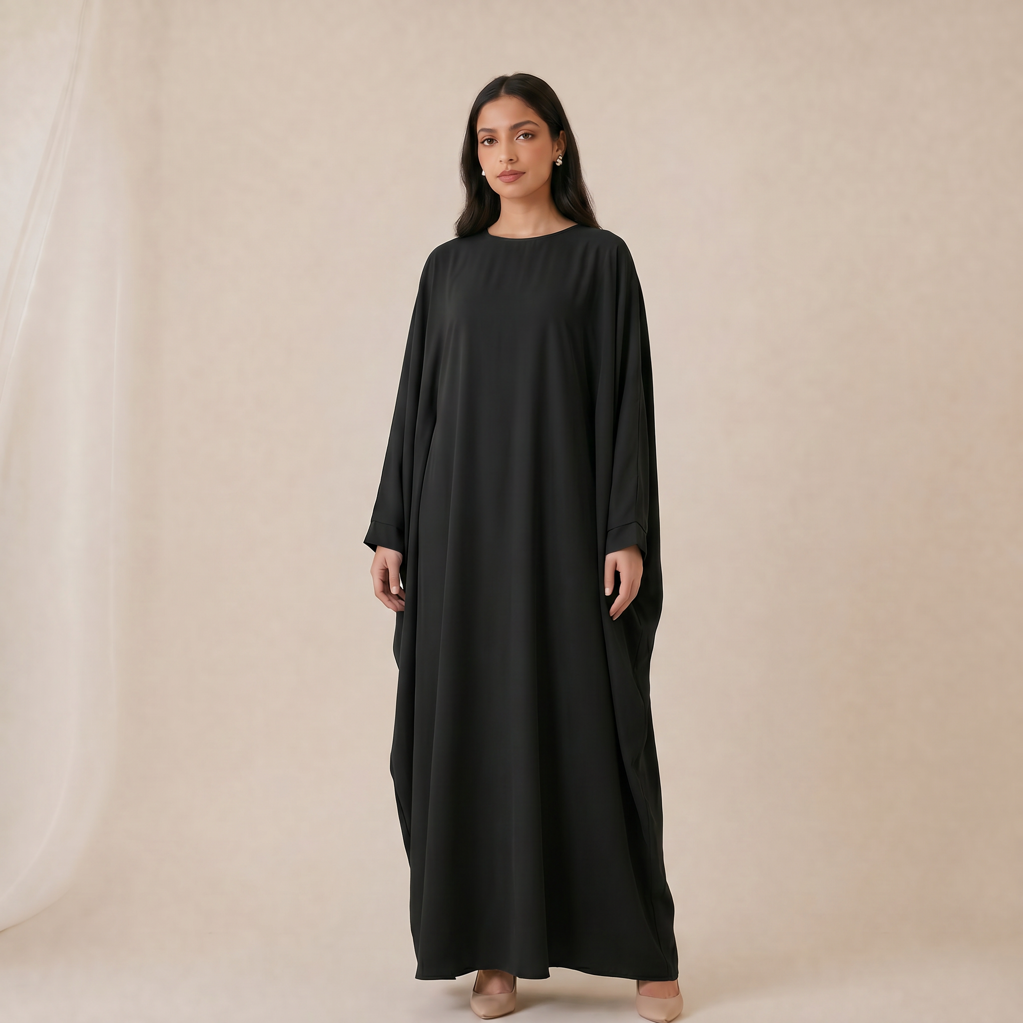 Abaya longue femme REF: Ro2389pk - taille ajustable selon la silhouette - élégante et classe pour vos occasions
