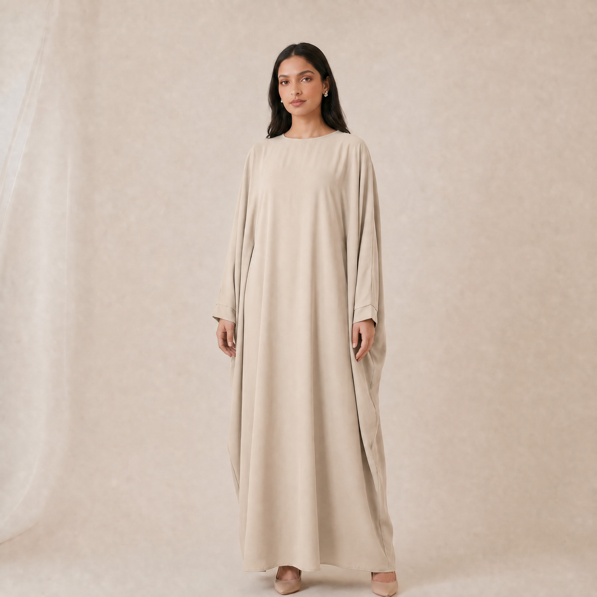 Abaya longue femme REF: Ro2389pk - taille ajustable selon la silhouette - élégante et classe pour vos occasions
