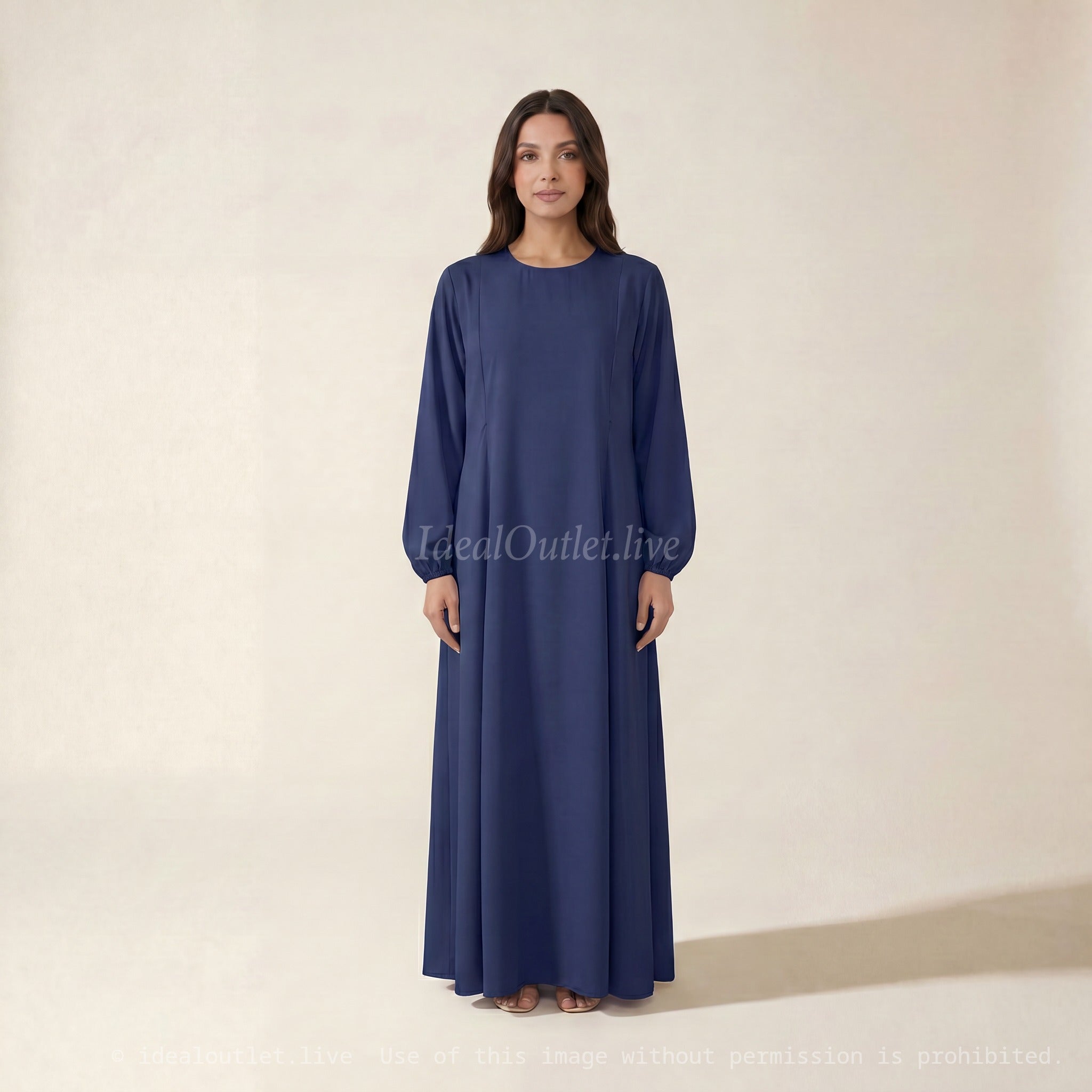 Abaya d'allaitement en soie de Medine ouvertures zip REF:RO2508PK - doux et fluide facilitant l’allaitement en toute discrétion.