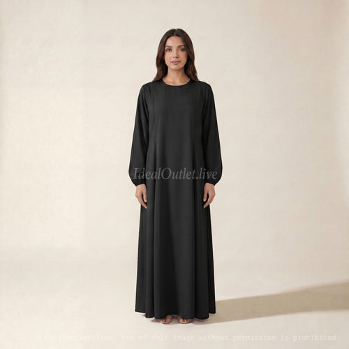 Abaya d'allaitement en soie de Medine ouvertures zip REF:RO2508PK - doux et fluide facilitant l’allaitement en toute discrétion.