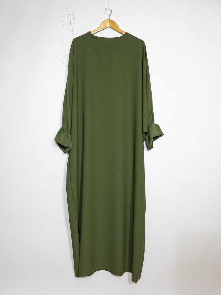 Abaya longue ref: 23312pk - Abaya longue large en Soie de Médine élégante et fluide