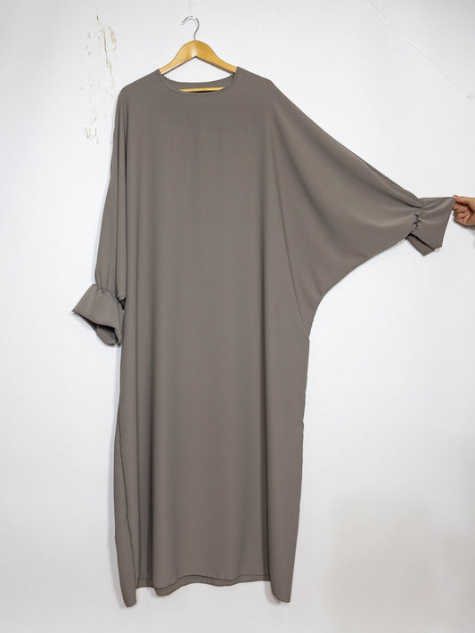 Long Abaya Ref: 23312pk - Wide Long Abaya in Medina Silk, Elegant and Flowing