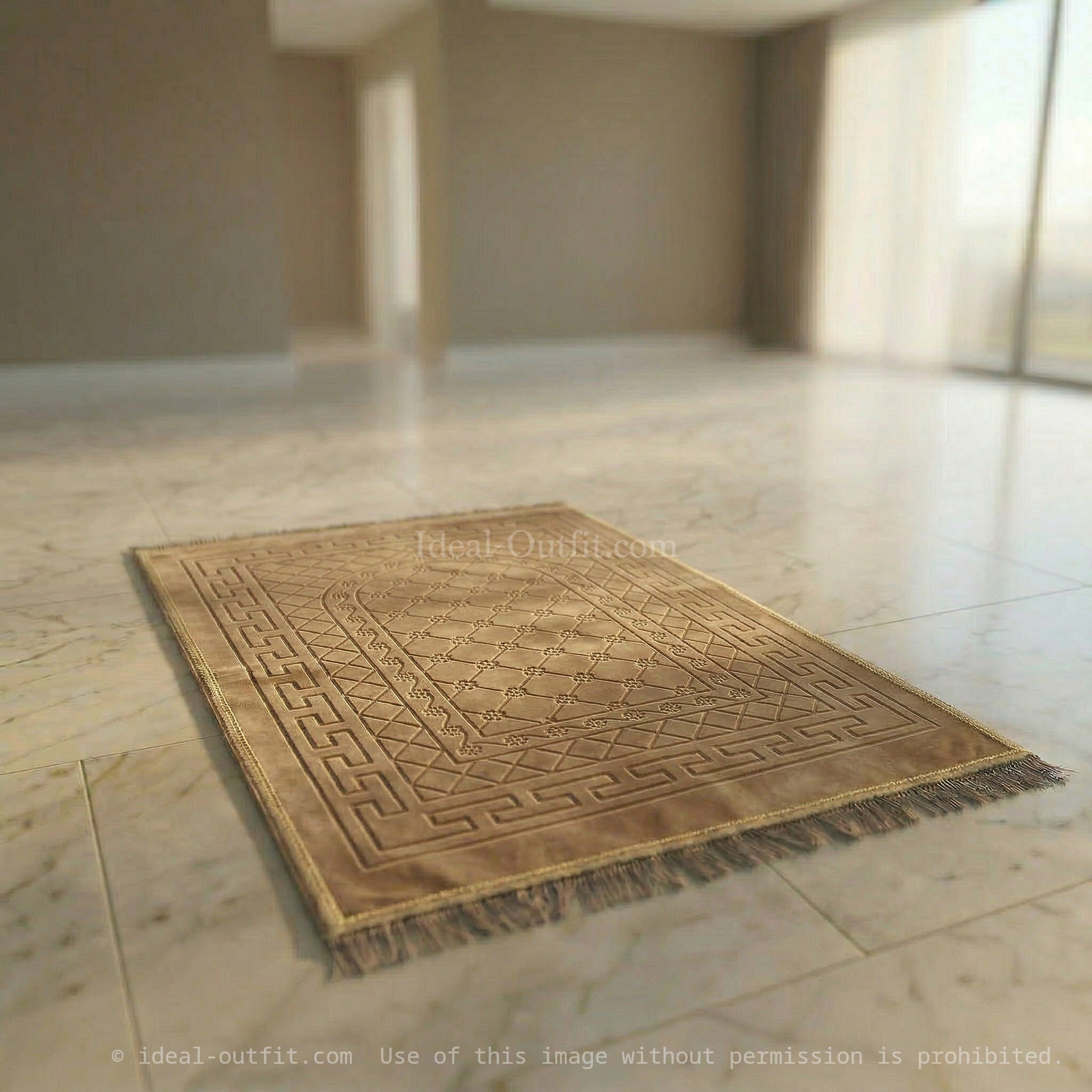 Confort et recueillement, Tapis de prière en velours avec motifs embossés, Accessoires de prière islamique