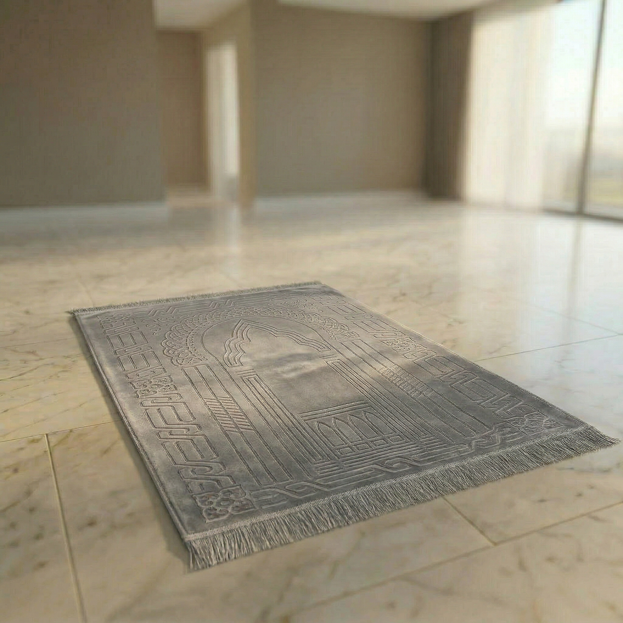 Confort et recueillement, Tapis de prière en velours avec motifs embossés, Accessoires de prière islamique