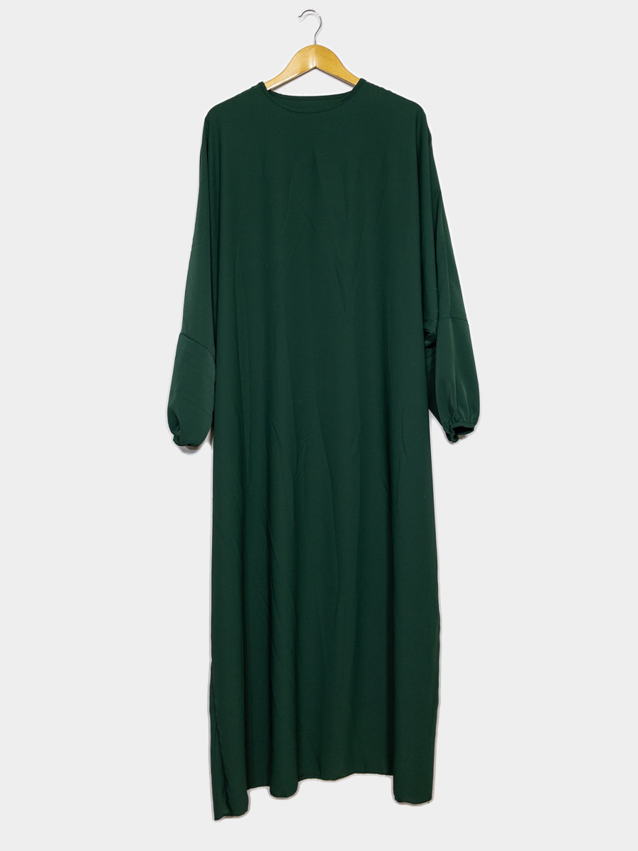 Abaya Larga Amplia en Seda de Medina Ref: Ro2303pk - Abaya Larga Amplia en Seda de Medina, Amplia y Fluida con Mangas Abullonadas
