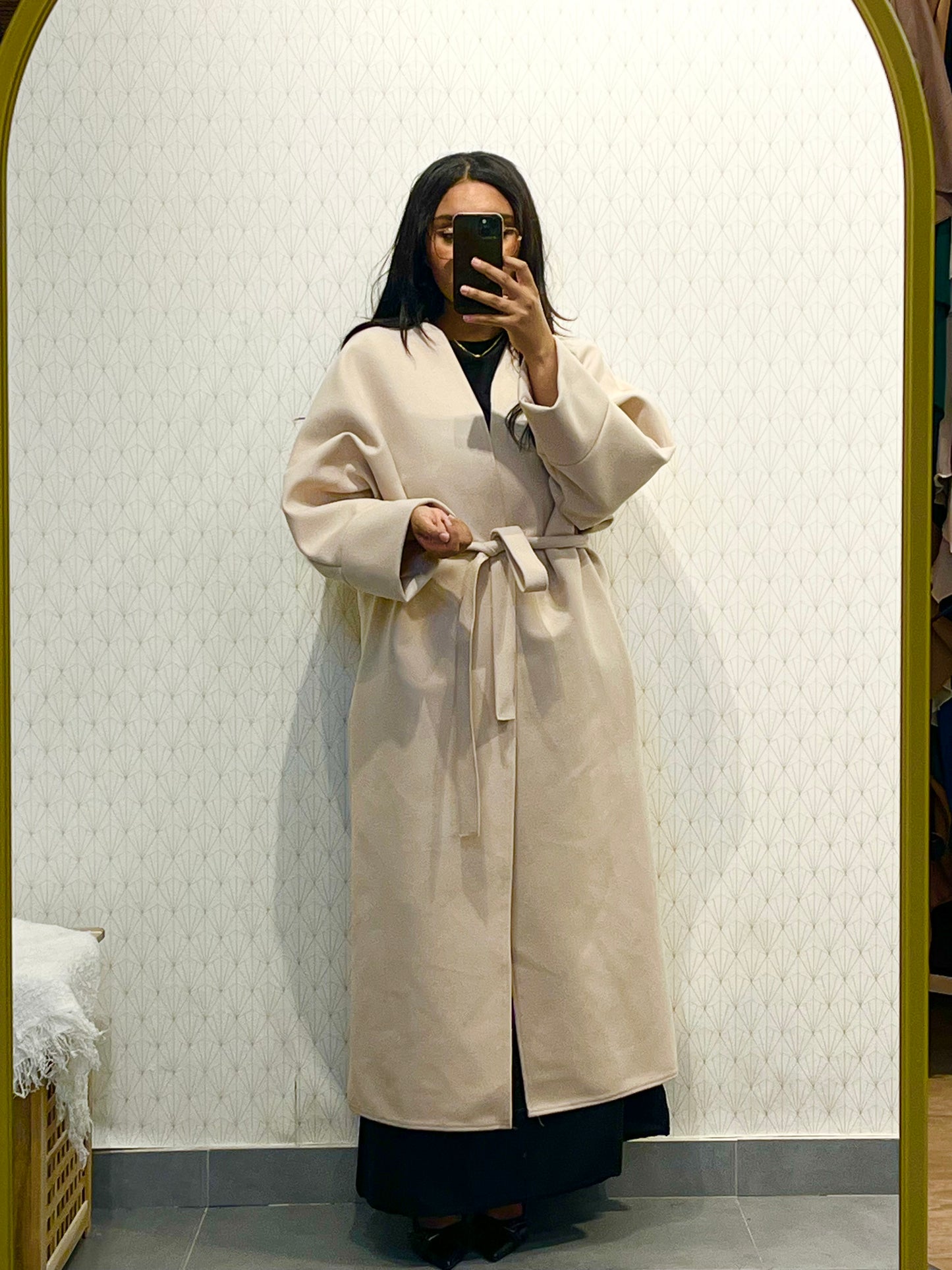 Long Coat Ref: 2515CB - Flared Peacoat Style, Loose and Elegant Cut
