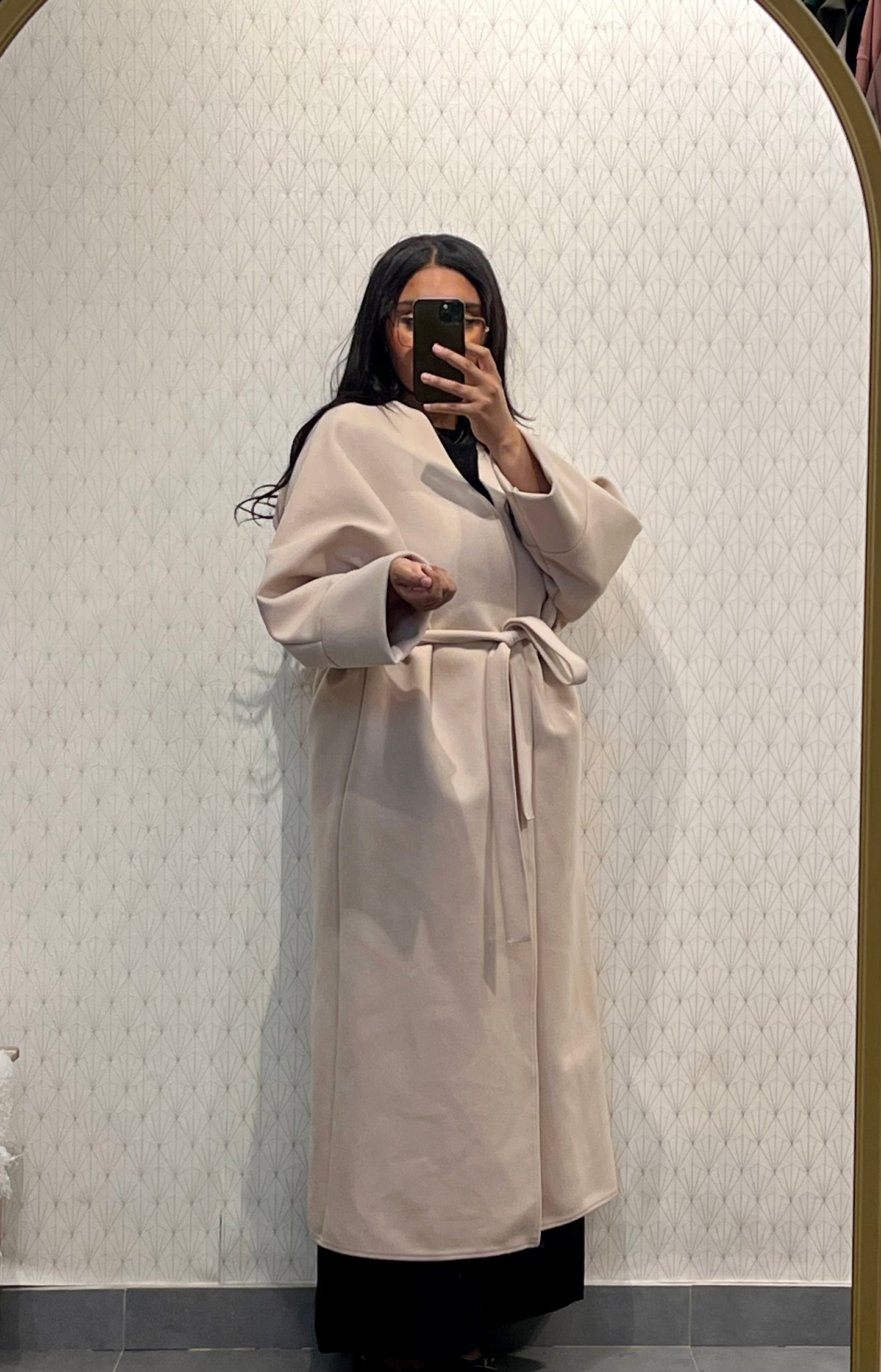 Long Coat Ref: 2515CB - Flared Peacoat Style, Loose and Elegant Cut