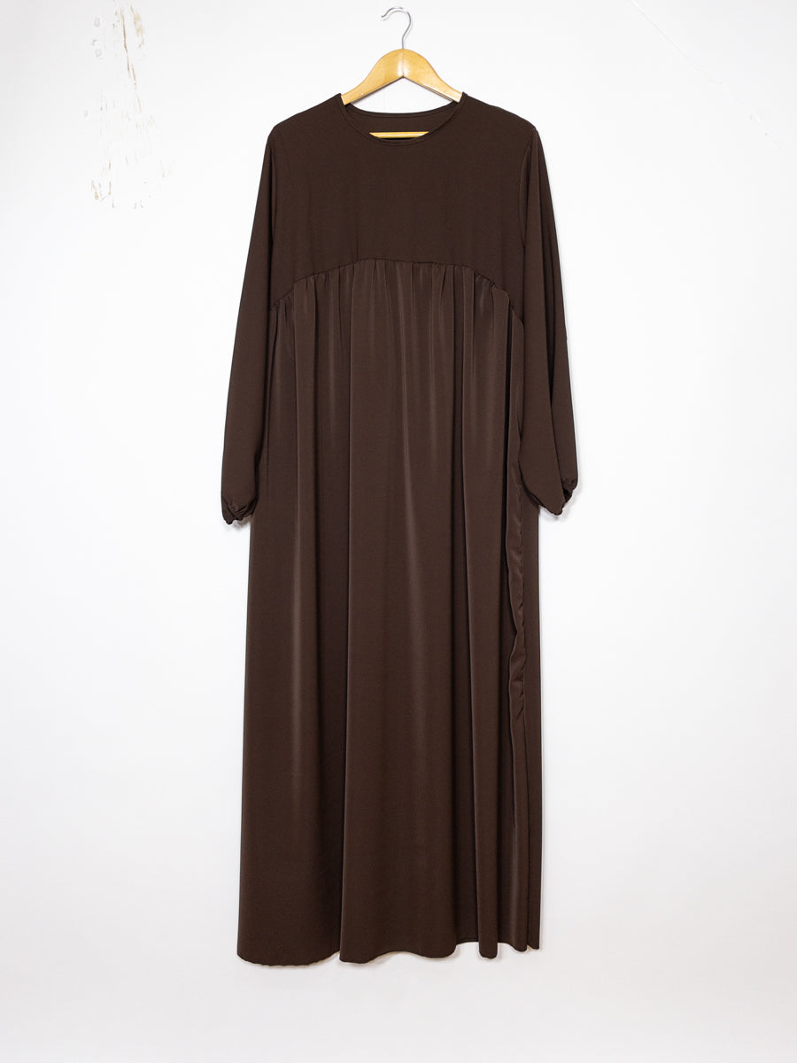 Long Abaya for Women in Medina Silk, Flowing and Soft Fabric, Loose and Elegant Cut, 2326PK