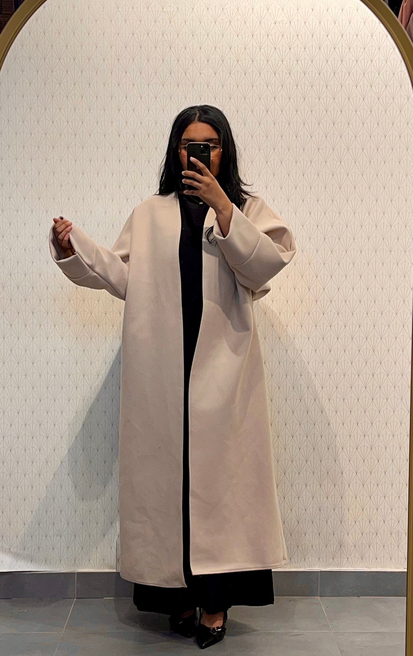 Long Coat Ref: 2515CB - Flared Peacoat Style, Loose and Elegant Cut
