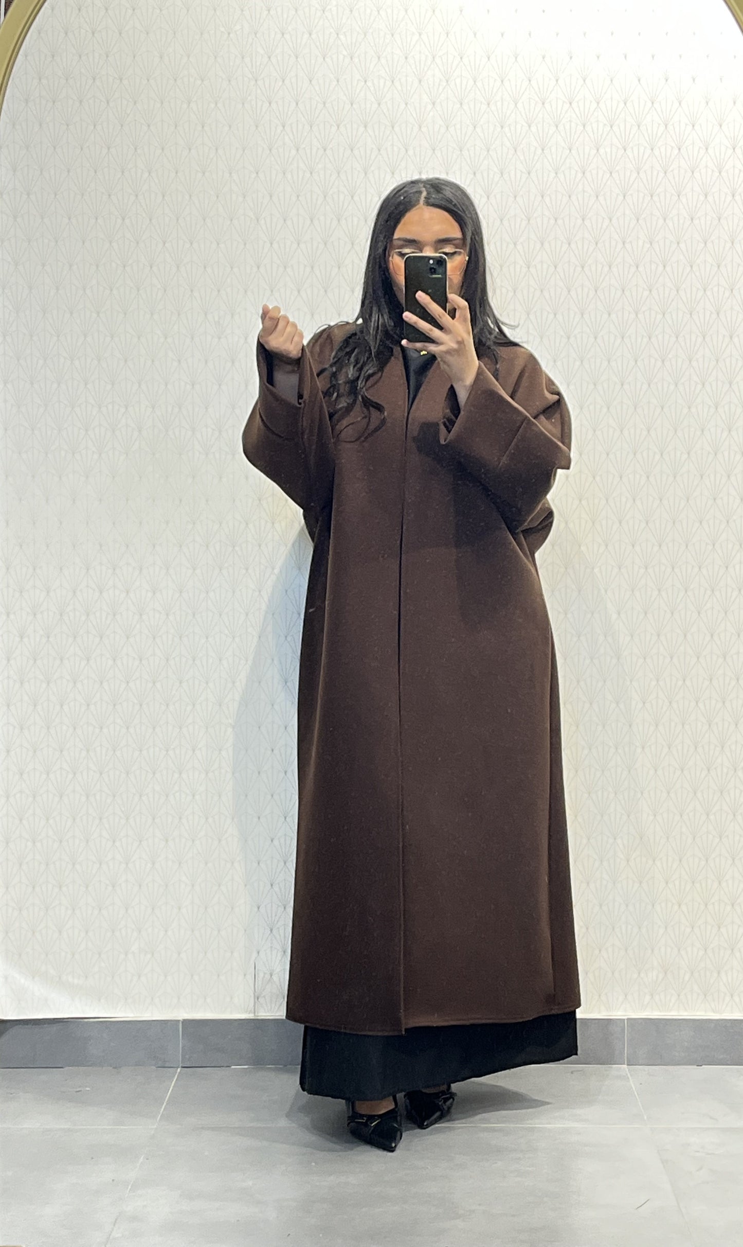 Long Coat Ref: 2515CB - Flared Peacoat Style, Loose and Elegant Cut