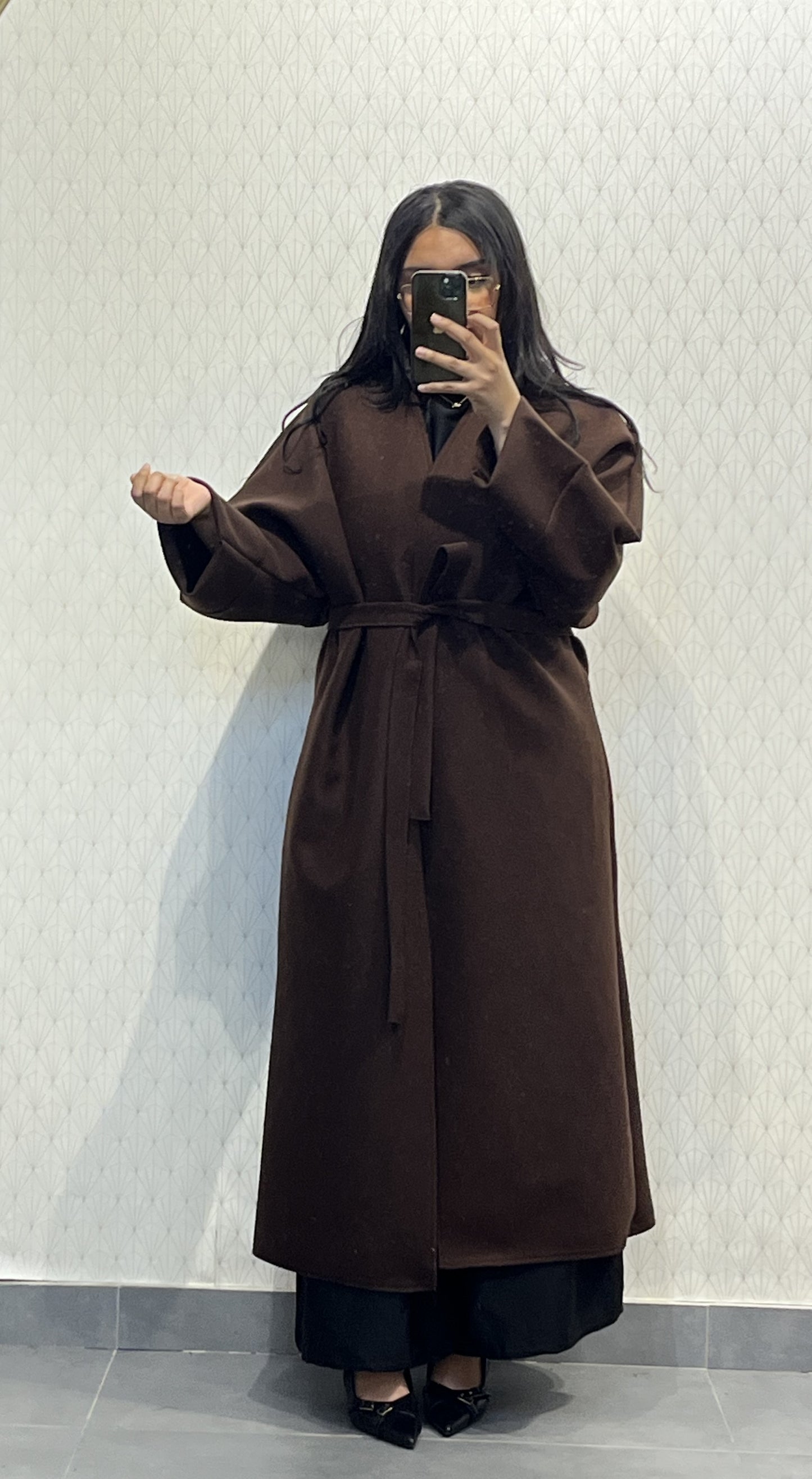 Long Coat Ref: 2515CB - Flared Peacoat Style, Loose and Elegant Cut