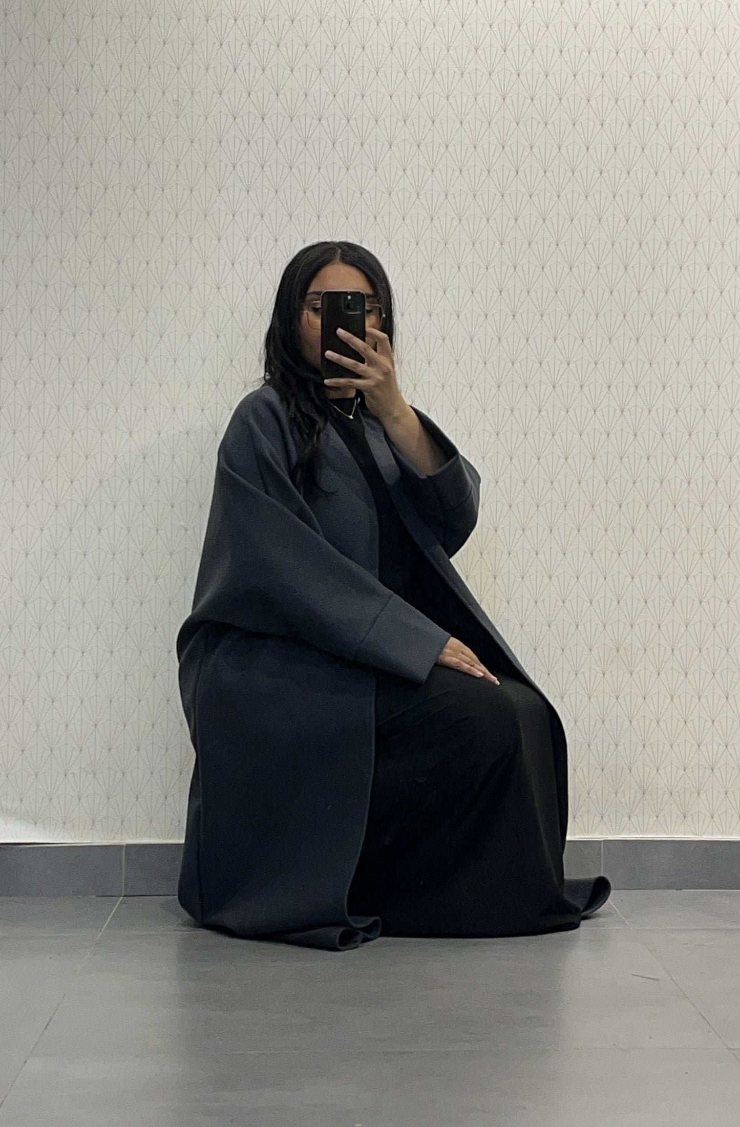 Long Coat Ref: 2515CB - Flared Peacoat Style, Loose and Elegant Cut