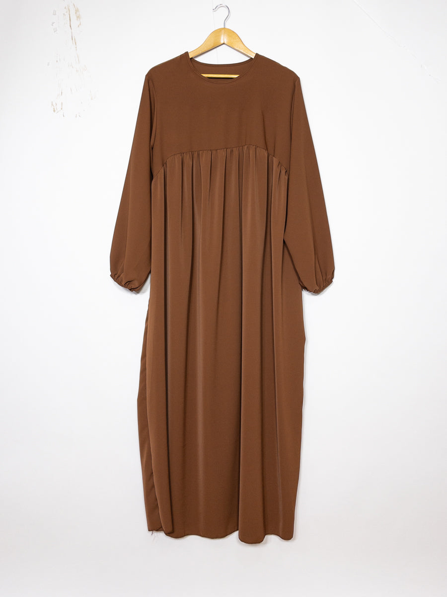 Long Abaya for Women in Medina Silk, Flowing and Soft Fabric, Loose and Elegant Cut, 2326PK
