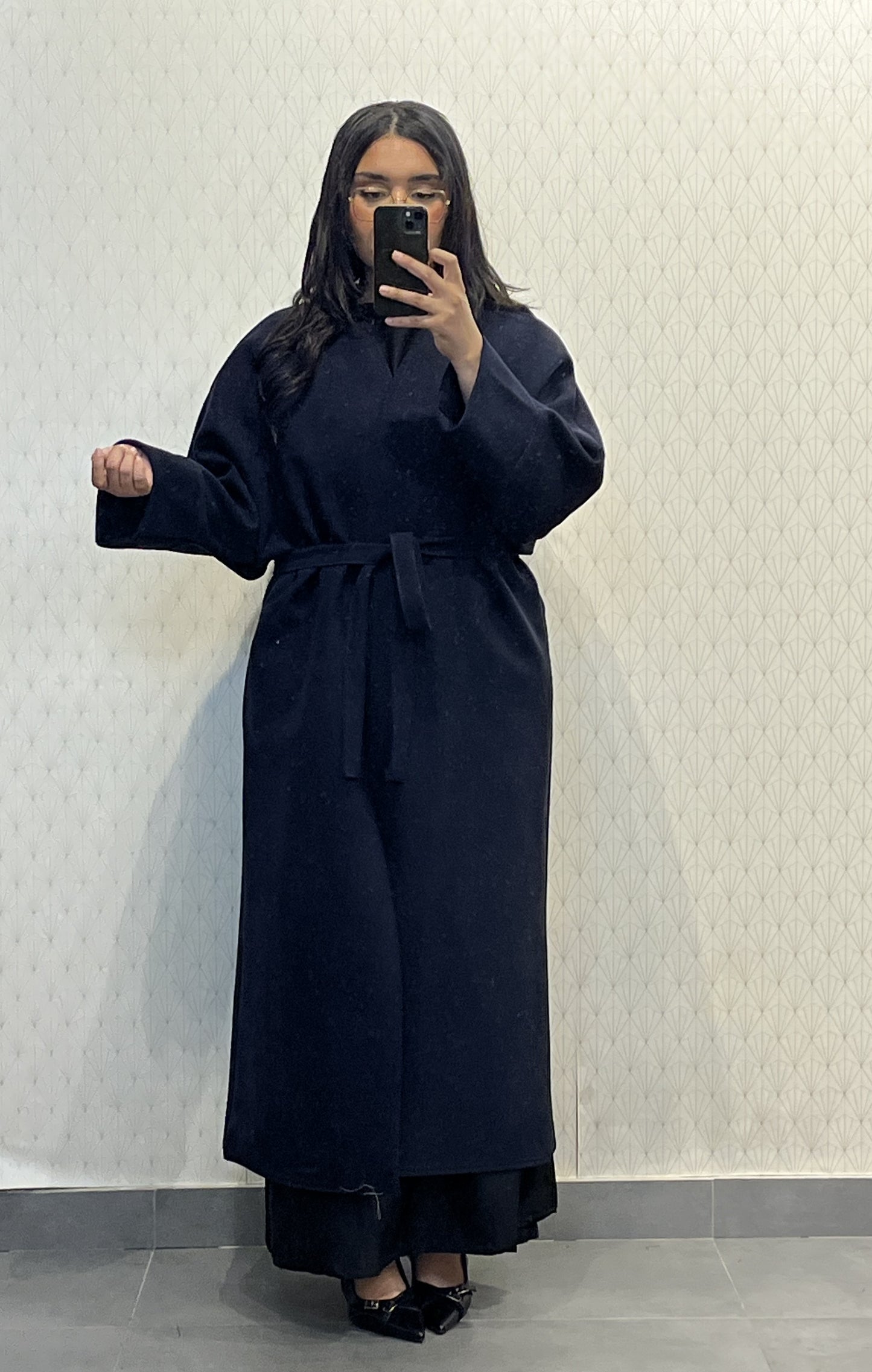 Long Coat Ref: 2515CB - Flared Peacoat Style, Loose and Elegant Cut