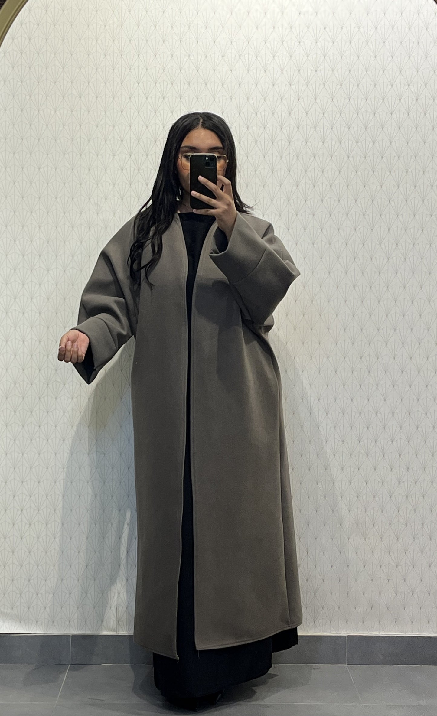 Long Coat Ref: 2515CB - Flared Peacoat Style, Loose and Elegant Cut