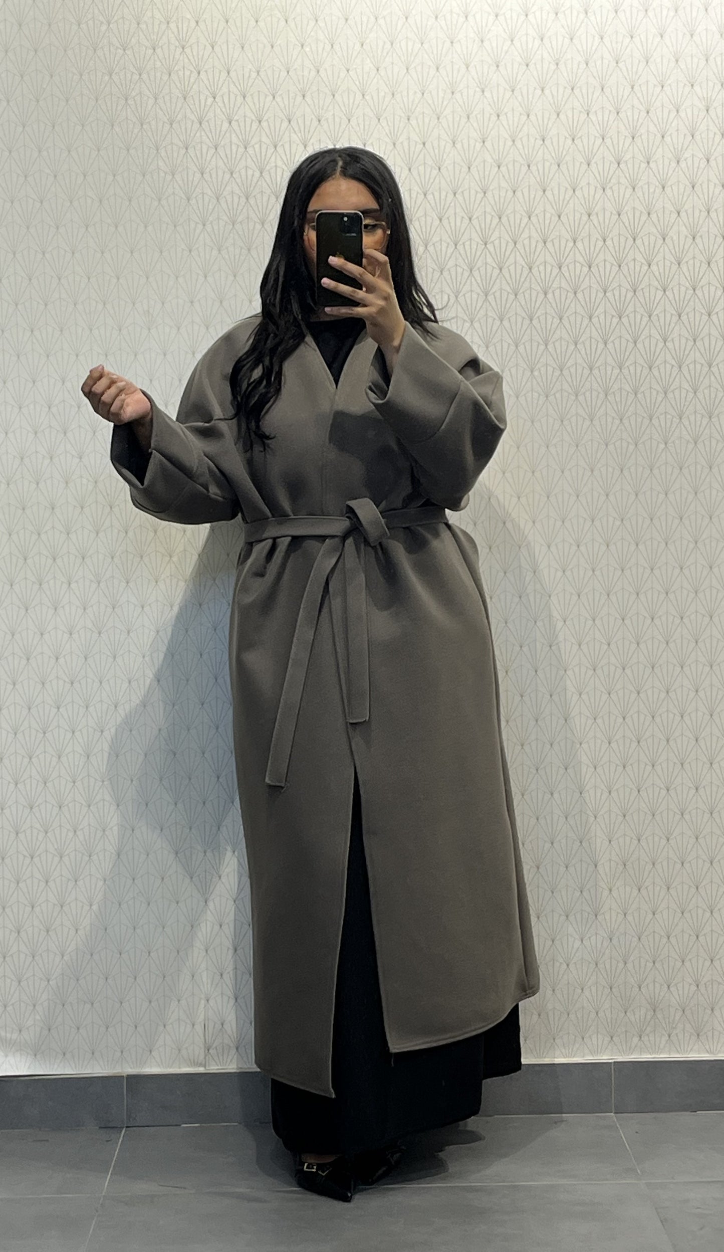 Long Coat Ref: 2515CB - Flared Peacoat Style, Loose and Elegant Cut