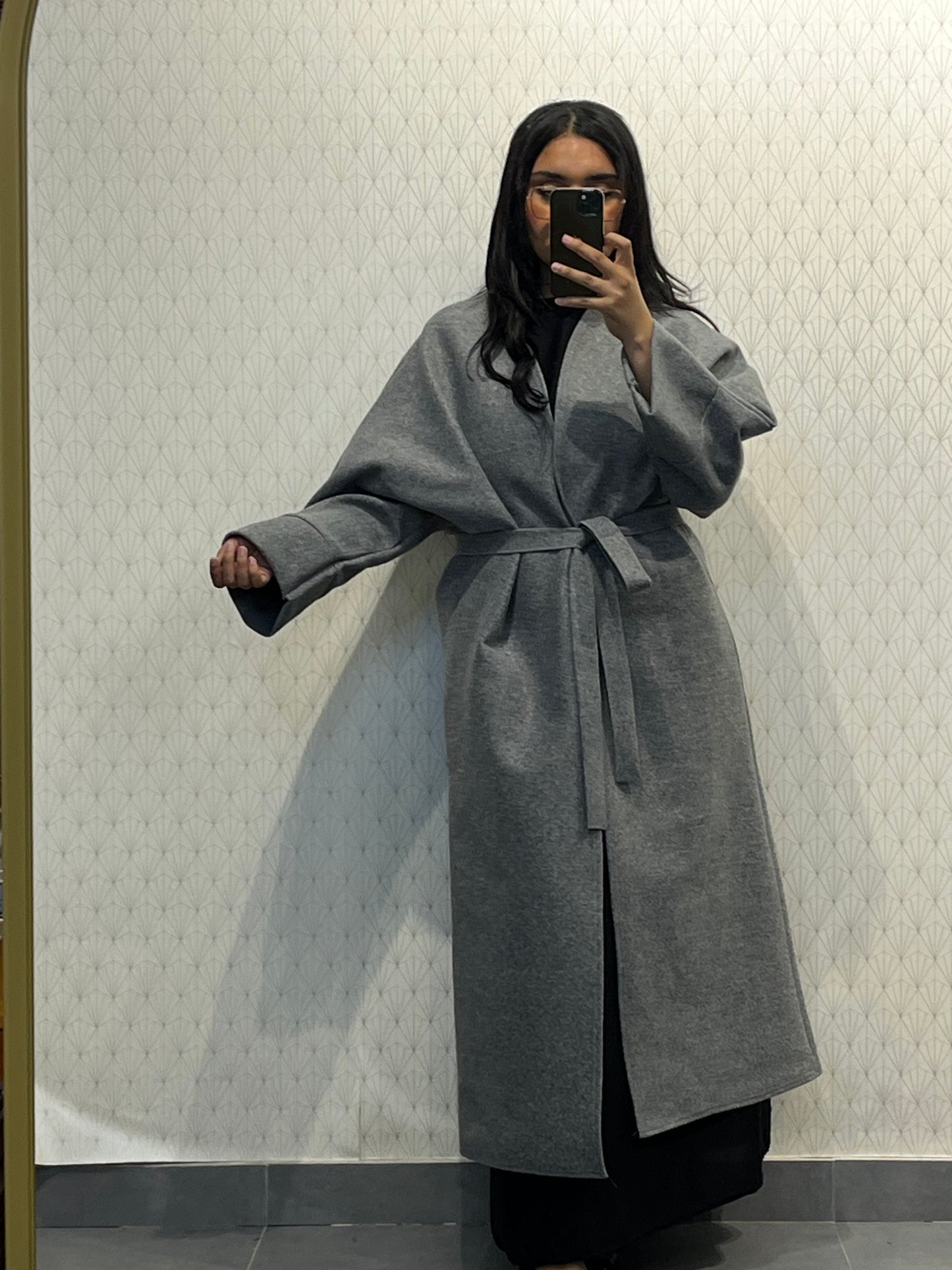 Long Coat Ref: 2515CB - Flared Peacoat Style, Loose and Elegant Cut