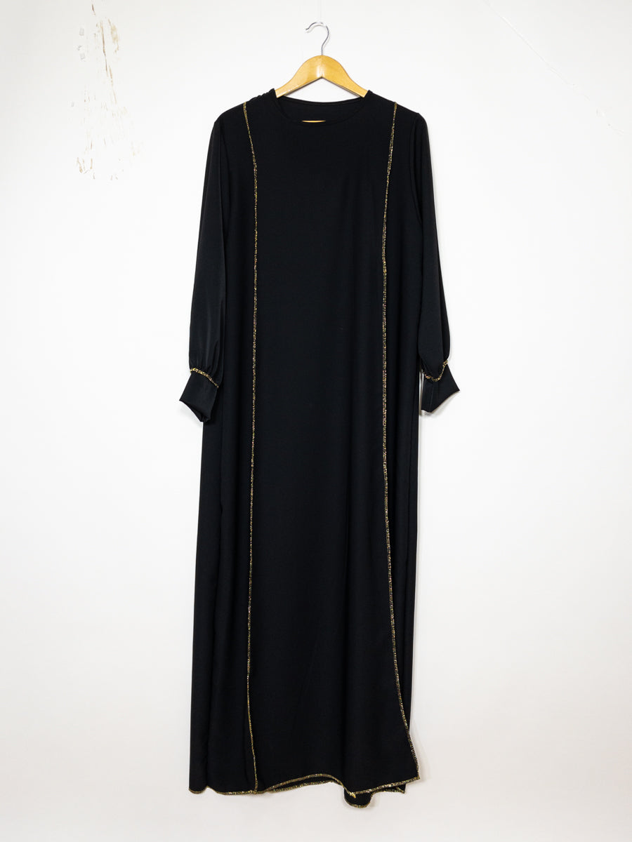 Abaya longue large ref:Ro2337pk en soie de Médine
